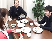 Japanese step mom sucks her step son